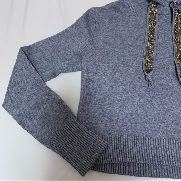 *NEW Zara Gray Knit Hoodie Top - Picture 7 of 8